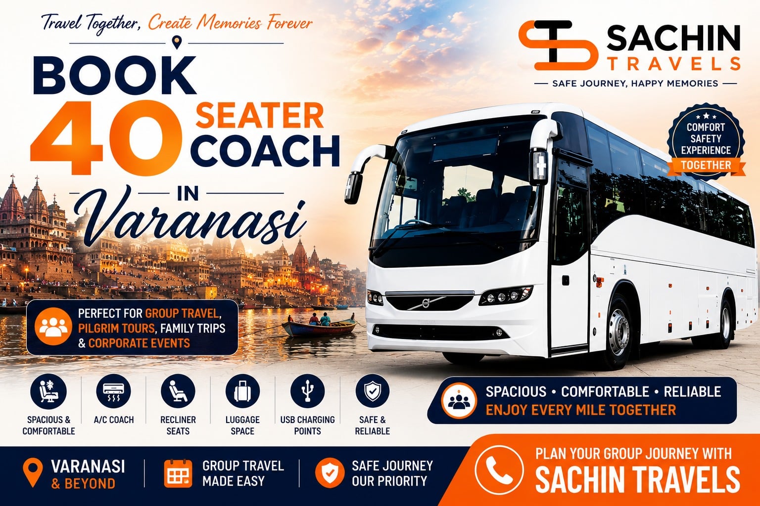 Mini Bus 40 Seater on rent in Varanasi