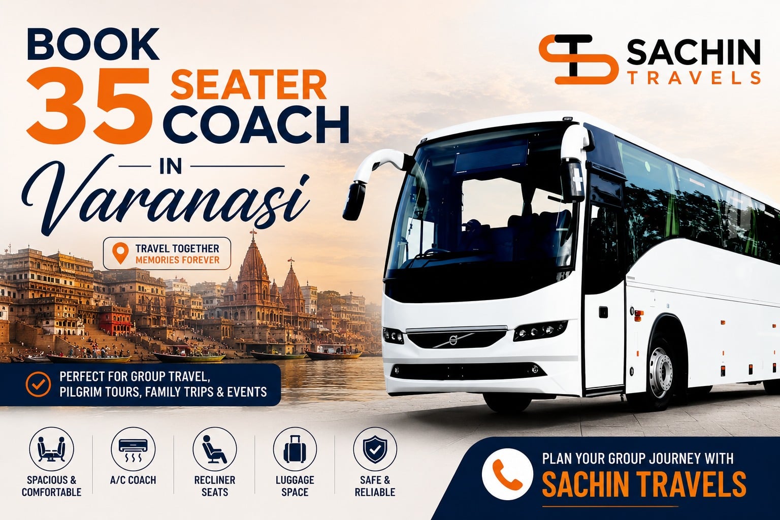 Mini Bus 35 Seater Varanasi — Sachin Travels